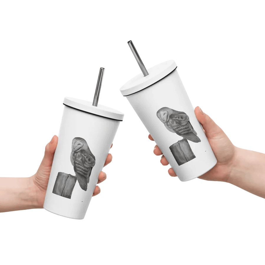 Barn Owl Drawing Straw Cup product image (10)
