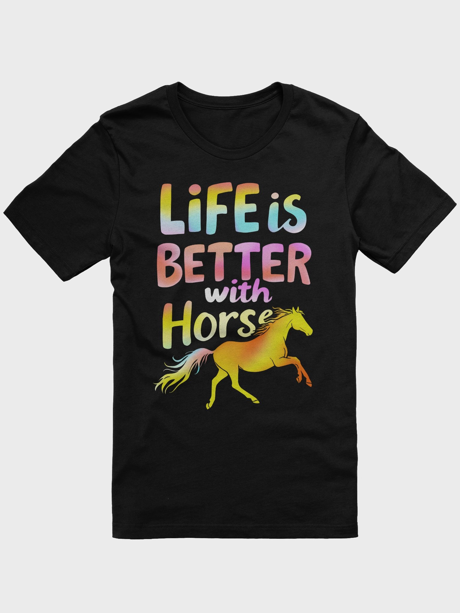 Life Is Better With Horses Shirt | Horse Lover T-Shirt Horseback Riding Gift for Women Men product image (1)
