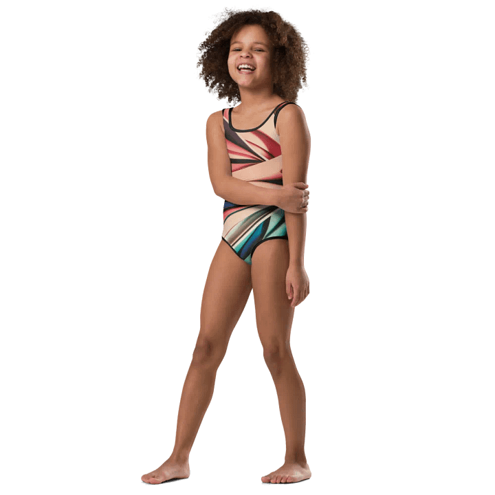 TDS Music Kids Abstract Swimsuit in Vibrant Colors (Sizes 2T-7) product image (1)