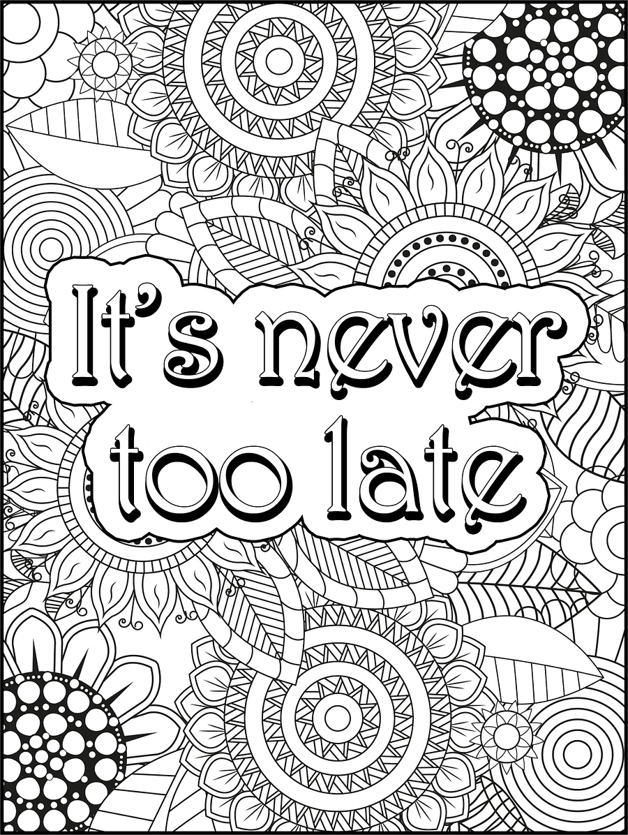 Positively Flowers Positive Quotes Coloring Book for Adults and Teens | Relaxation | Adult Flower Coloring Pages | Gift Idea for Mom | product image (2)