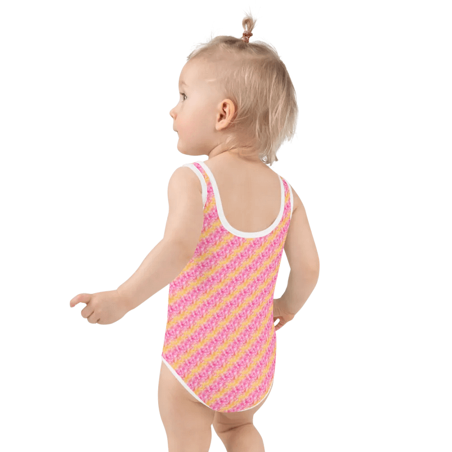 New Spring 'Sweet Lemons' Swimsuit for Girls Pink and Yellow Stripes product image (4)