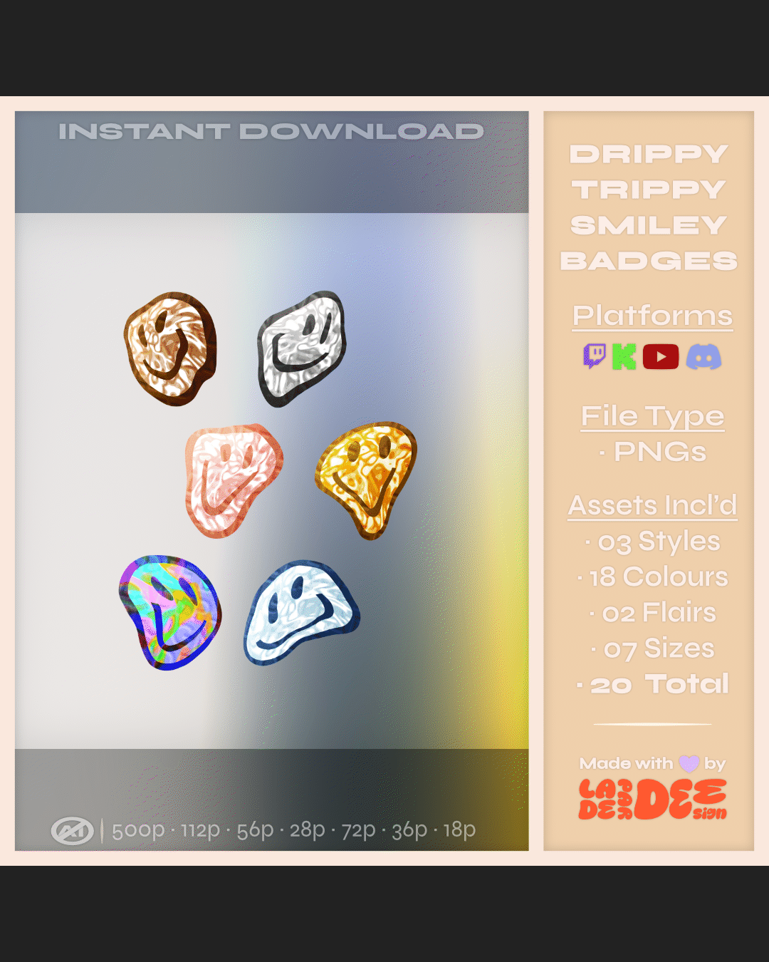 DrippyTrippySmileys Badges product image (5)