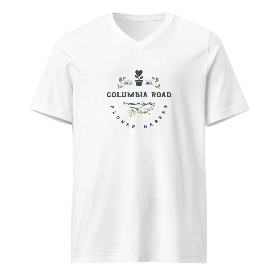 Columbia Road Market Unisex V Neck T Shirt (White) product image (1)