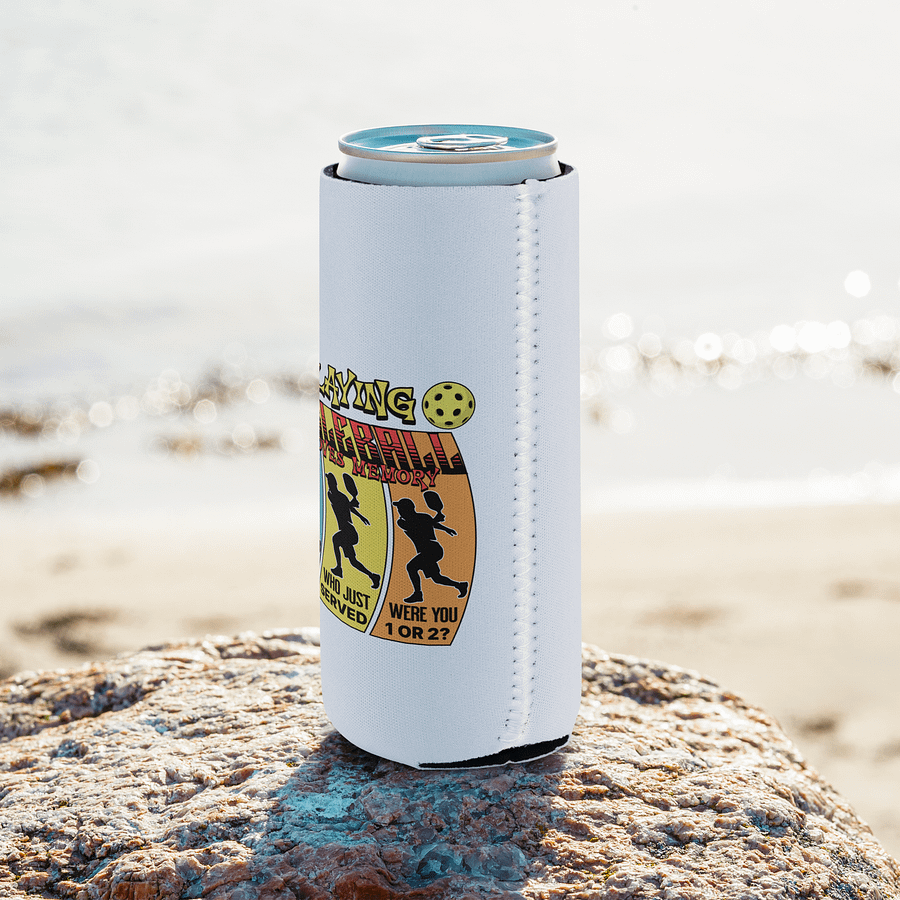 Playing Pickleball Improves Memory Ribbon Can Cooler product image (8)