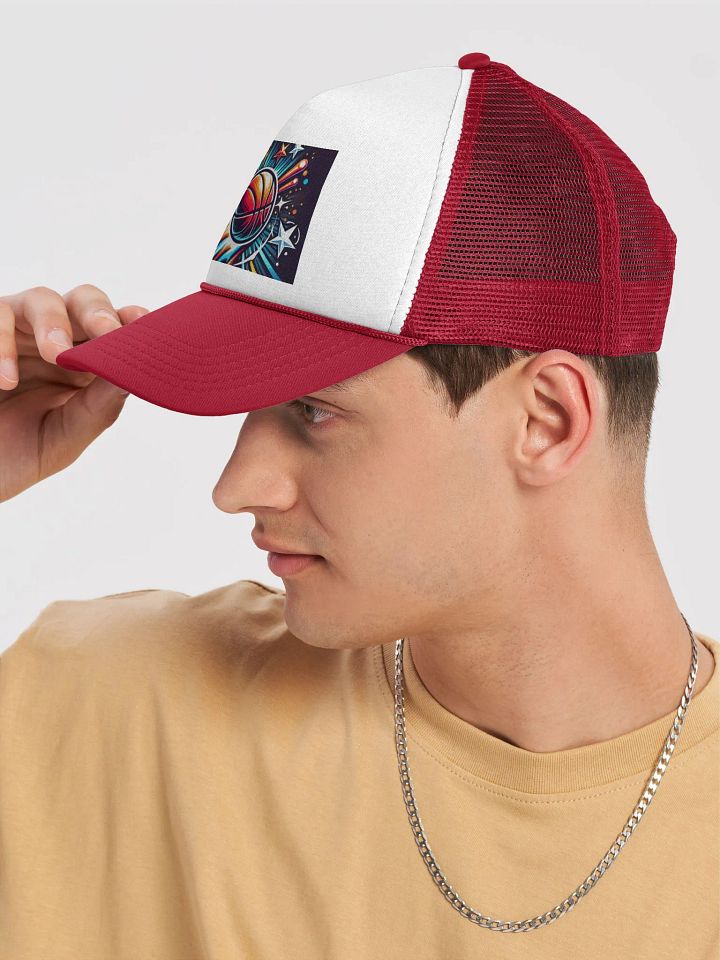 Cosmic Slam Basketball Trucker Hat product image (1)