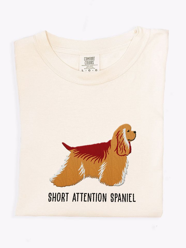 Short Attention Spaniel T-Shirt(Embroidered) of an American Cocker Spaniel product image (1)