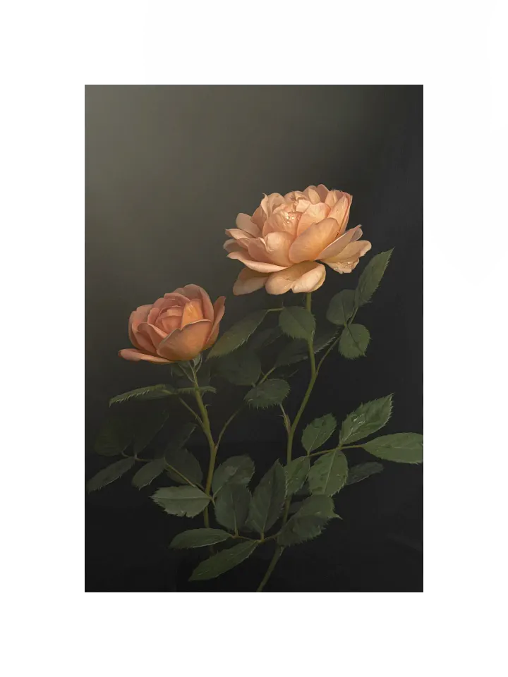 Peach English Roses: Enhanced Matte Paper Poster product image (1)