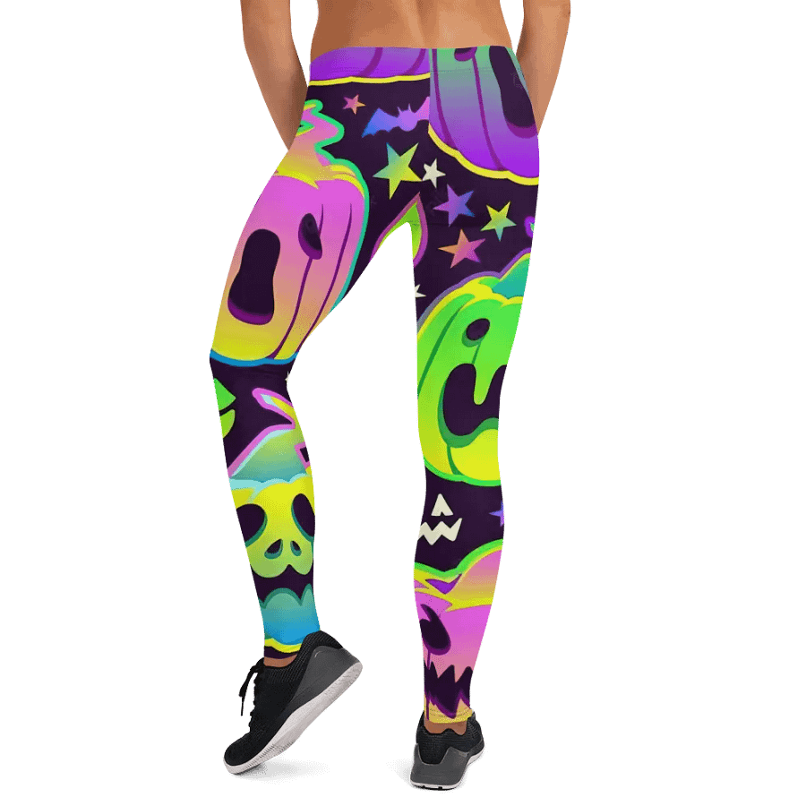 Neon Halloween Jack-O'-Lantern Leggings product image (12)