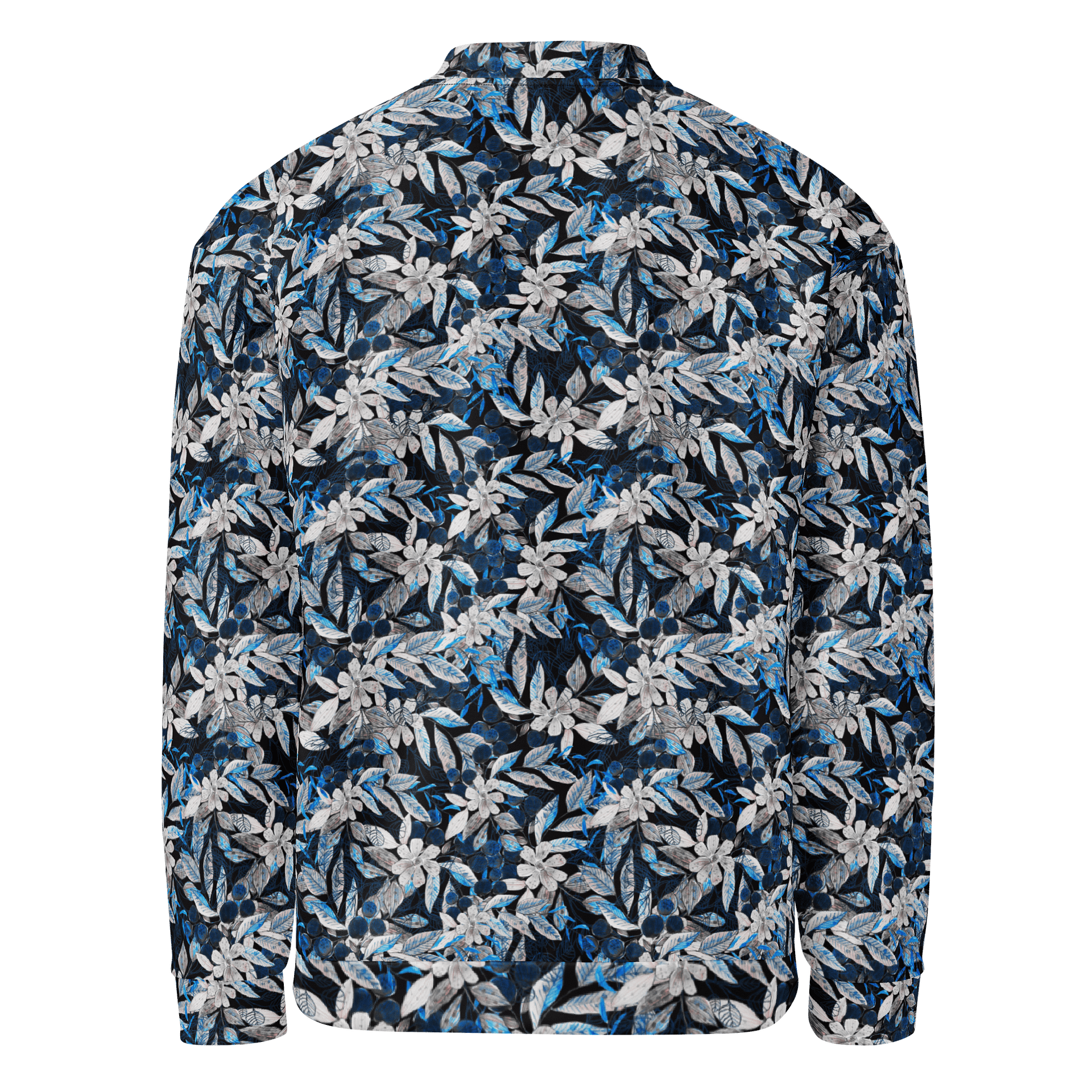 Blue White Garden Bomber Jacket product image (2)