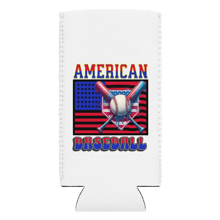 American Baseball Flag Patriotic Paint Drip Can Cooler product image (1)