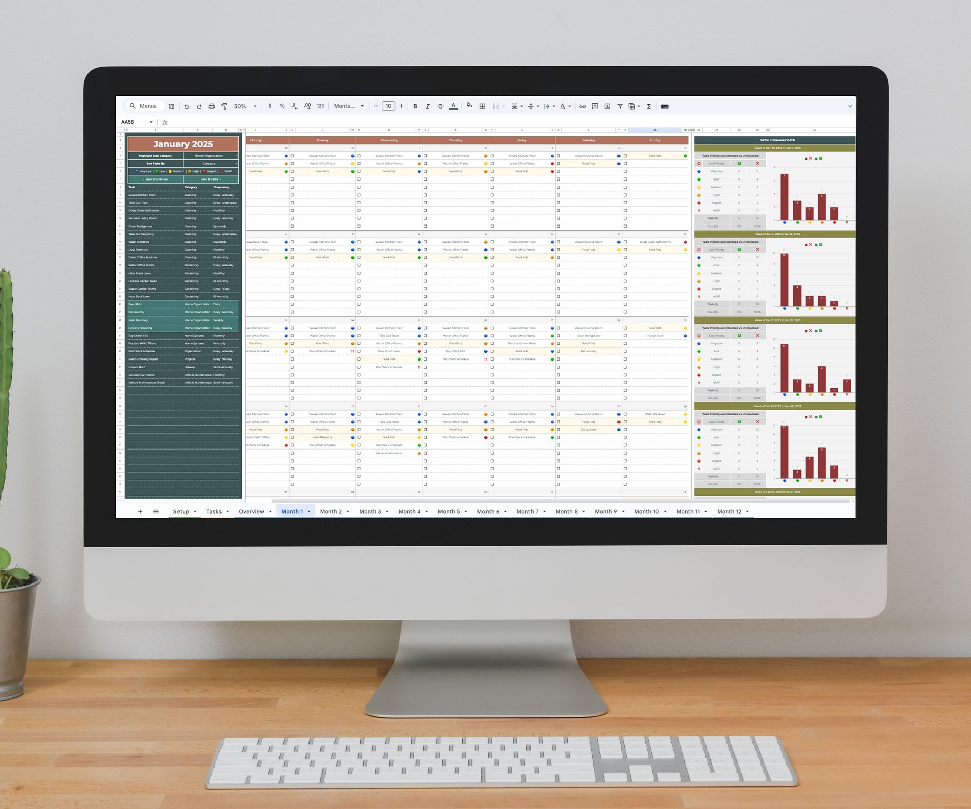 Home Maintenance Calendar, Google Sheets Template product image (8)