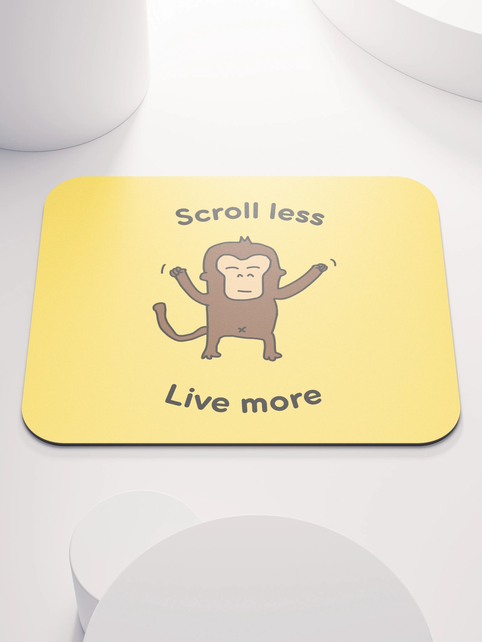 "Scroll Less, Live More" Mouse Pad product image (3)