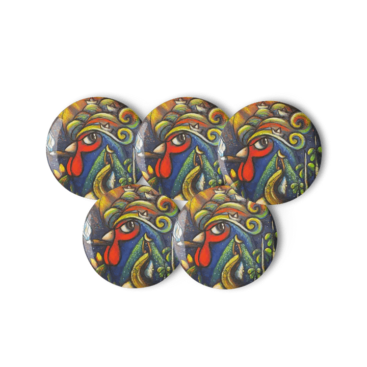 Whimsical Rooster Pin Button Set product image (3)