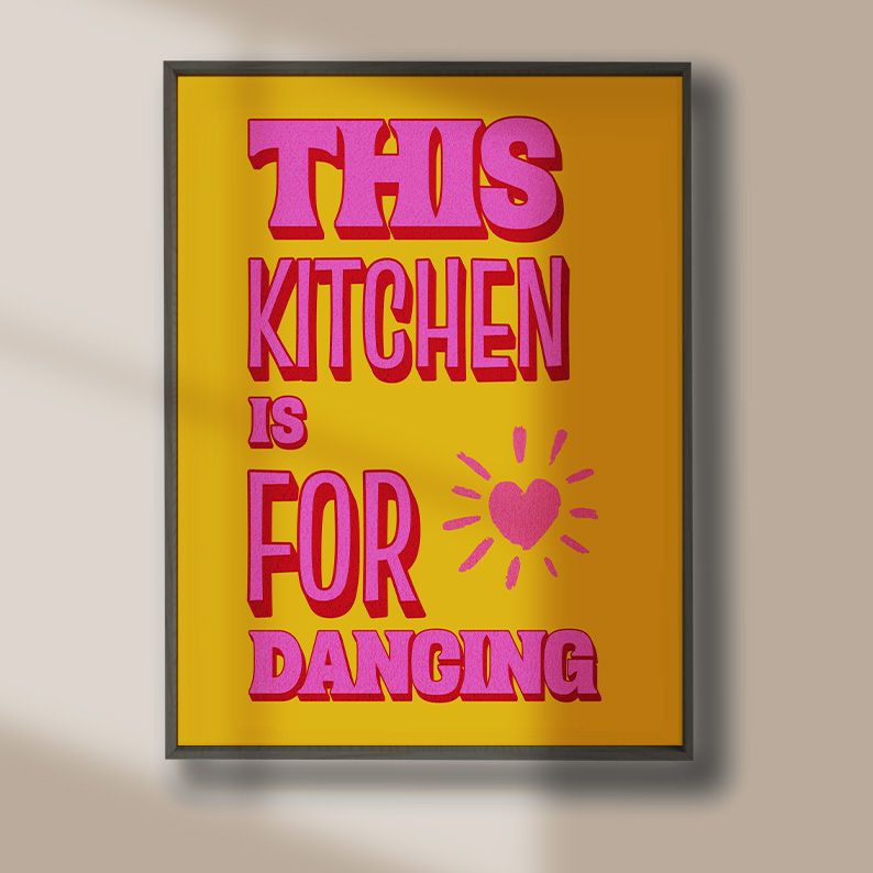 THIS KITCHEN IS FOR DANCING Retro Typography Art Print product image (8)