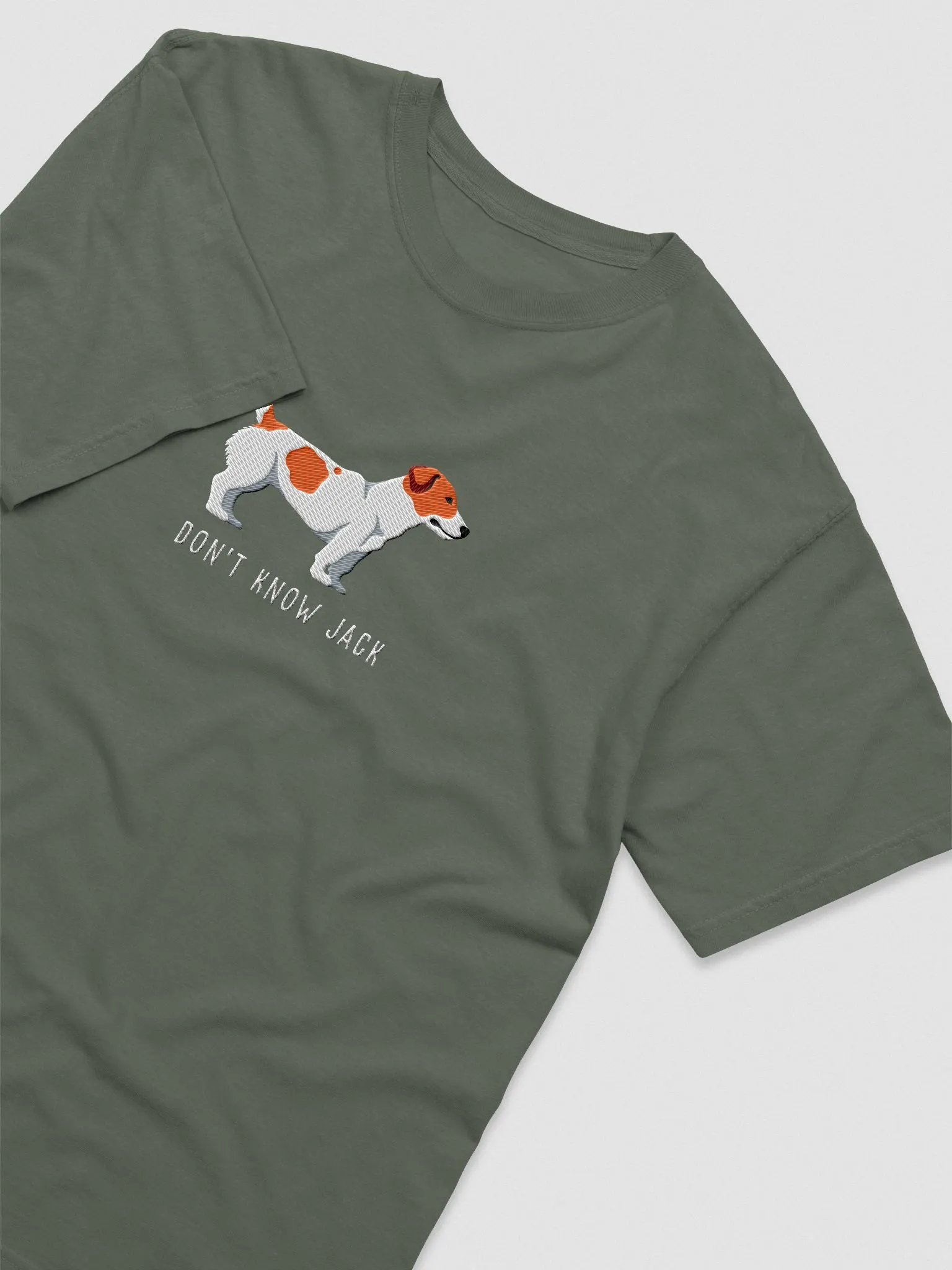 Don't Know Jack T-Shirt(Embroidered) of a Jack Russell Terrier(Red) product image (6)