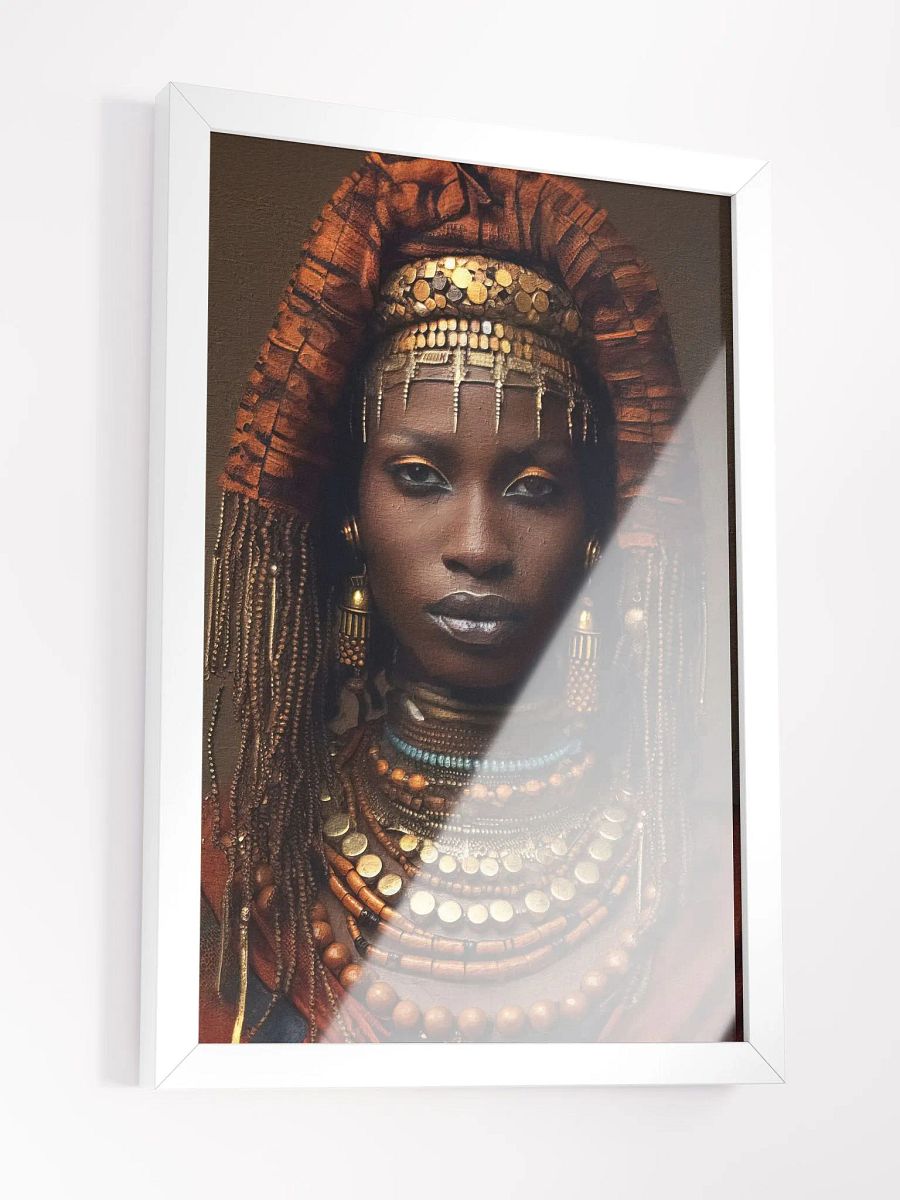African Woman in Traditional Head Dress, Multi-Colored Jewelry Poster Print, Framed product image (12)