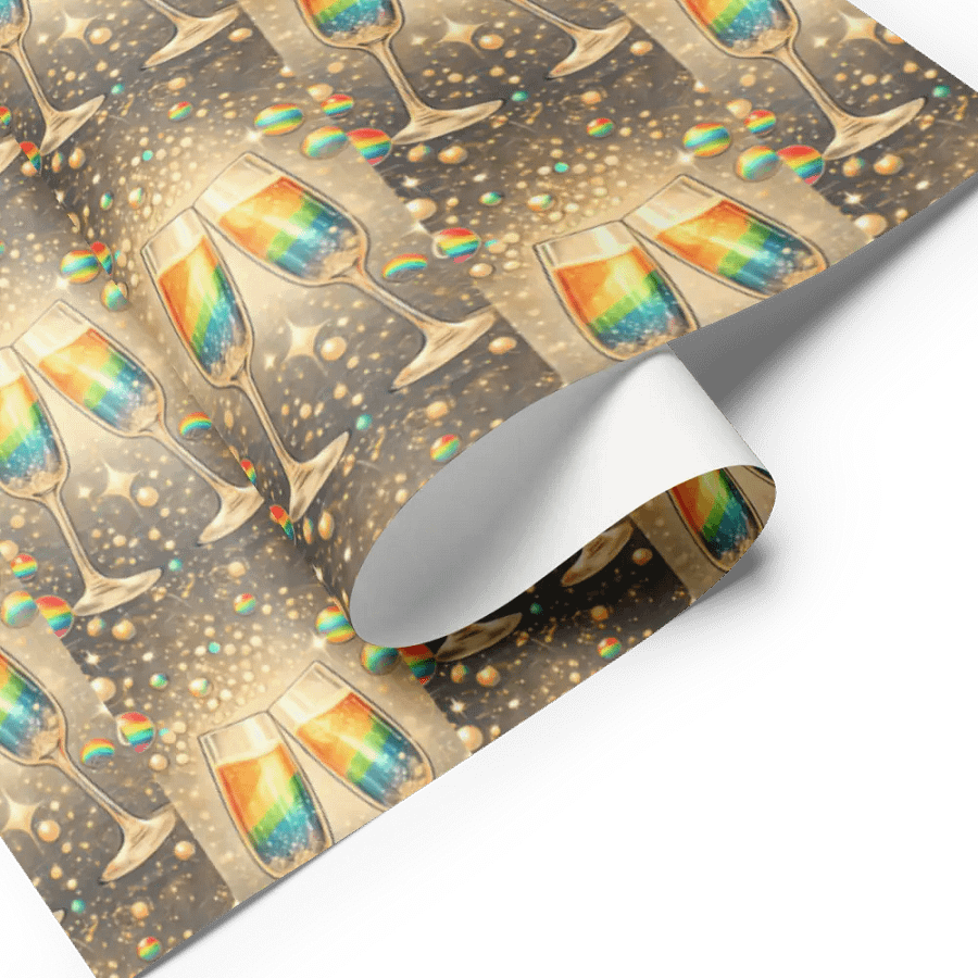 Rainbow Champagne Celebration Wrapping Paper Set product image (7)
