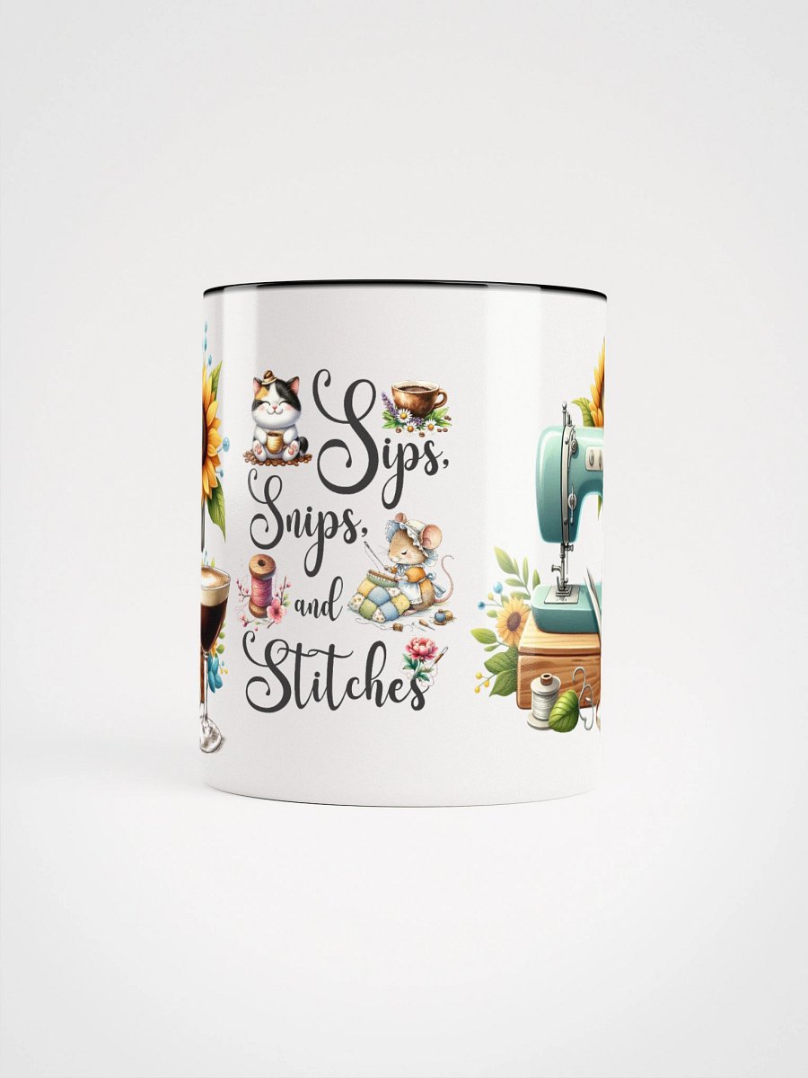 Sips Snips and Stitches Ceramic Mug product image (2)
