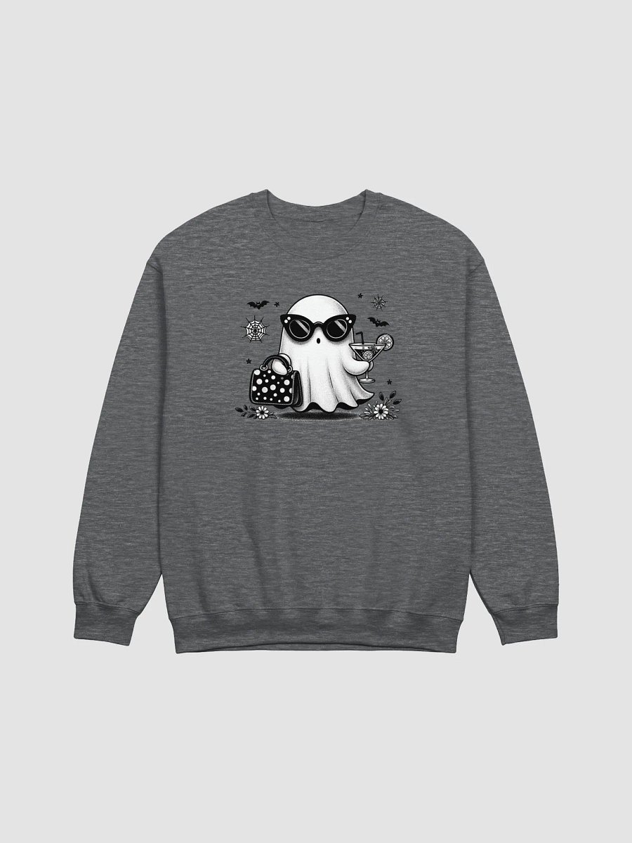 Halloween Ghost With Drink and Purse Long Sleeve Unisex Sweatshirt product image (3)