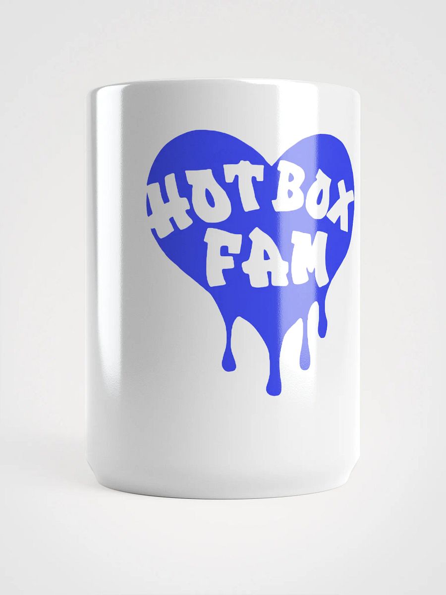 HOT BOX FAM TRANSPARENT ROYAL BLUE LOGO ON COFFEE MUG product image (5)