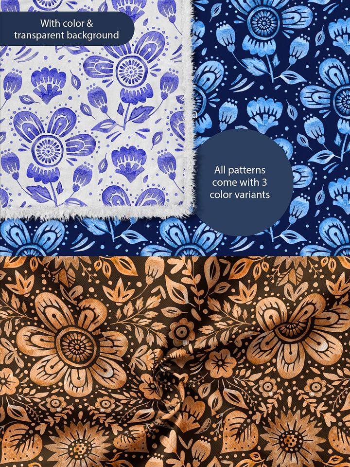 Folk Florals Seamless Patterns product image (2)