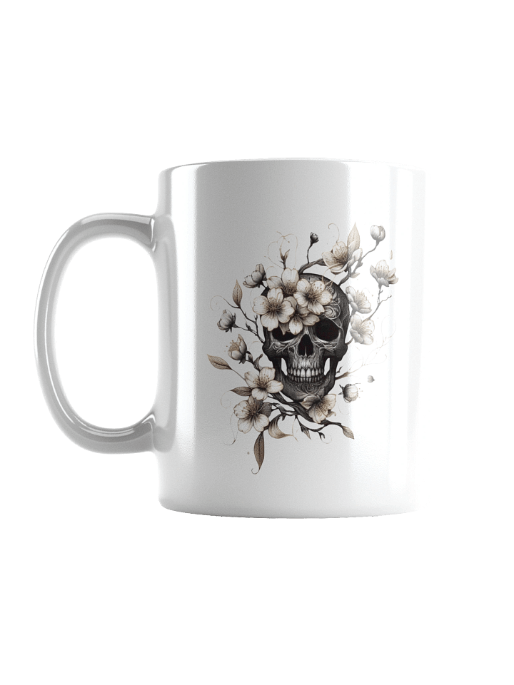 Floral Skulls White Glossy Mug product image (2)