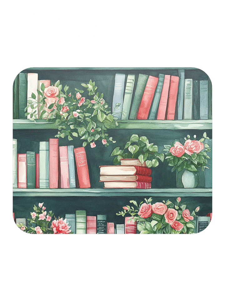 Green Bookshelf Mouse Pad by Treasure Pie product image (2)