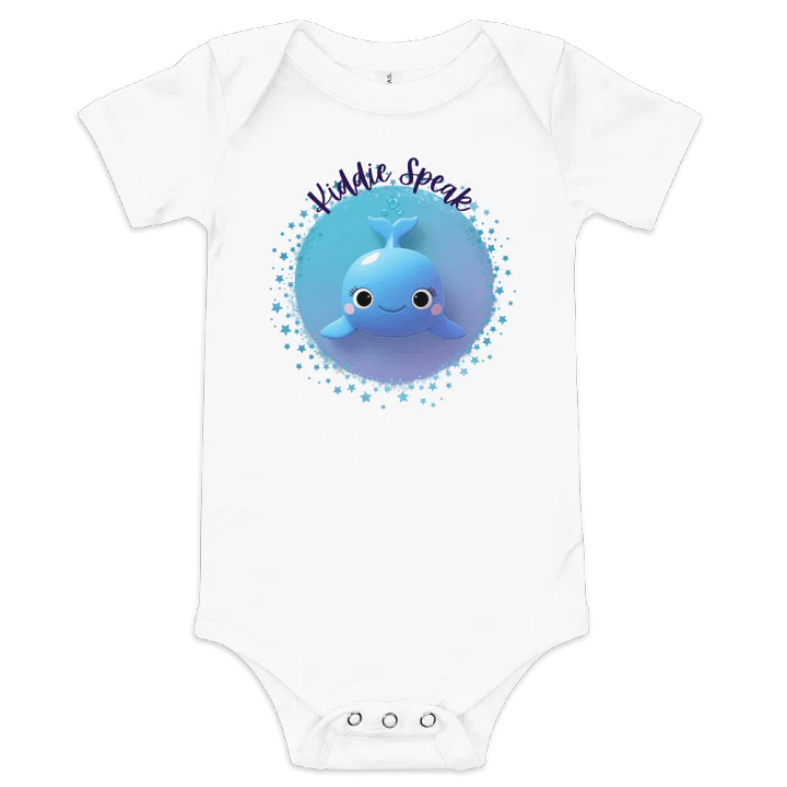 Smiling Cute Blue Whale Adventure Baby Onesie product image (1)
