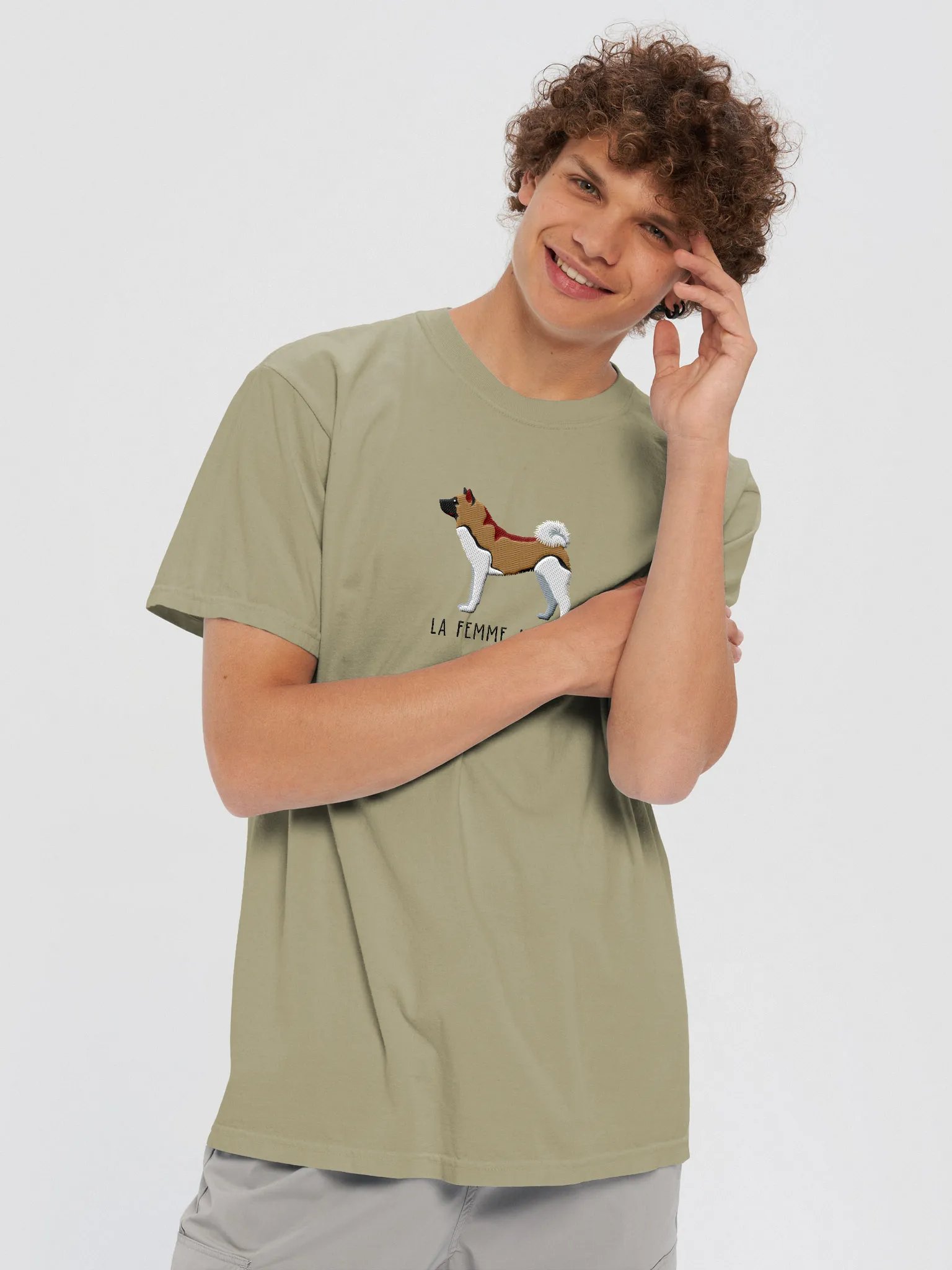 La Femme Akita T-Shirt(Embroidered) of an American Akita product image (2)