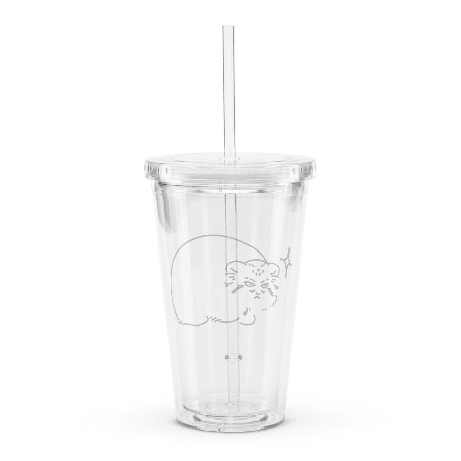 Grumpy Manul - Transparent Cup & Straw product image (2)