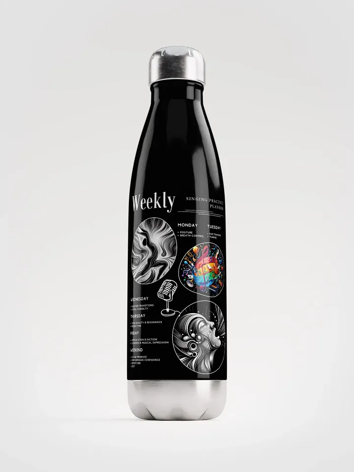 Weekly Singing Practice Planner Water Bottle product image (1)