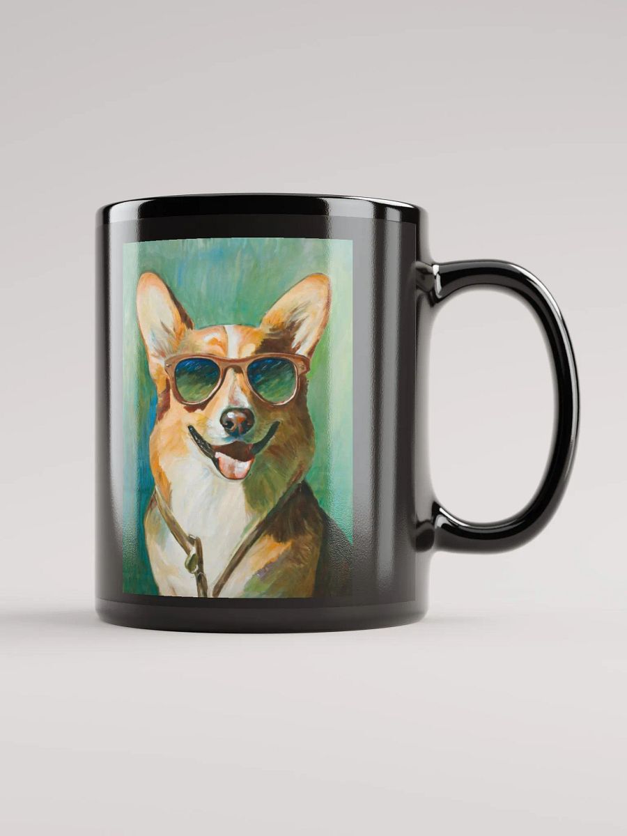Cool Corgi Sunglasses Painting - dogPXL Artistic series Shades Black Mug product image (1)