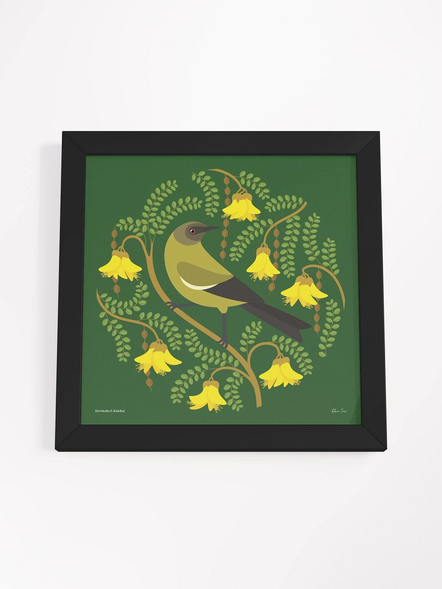 Korimako in Kōwhai Framed Wall Art product image (54)