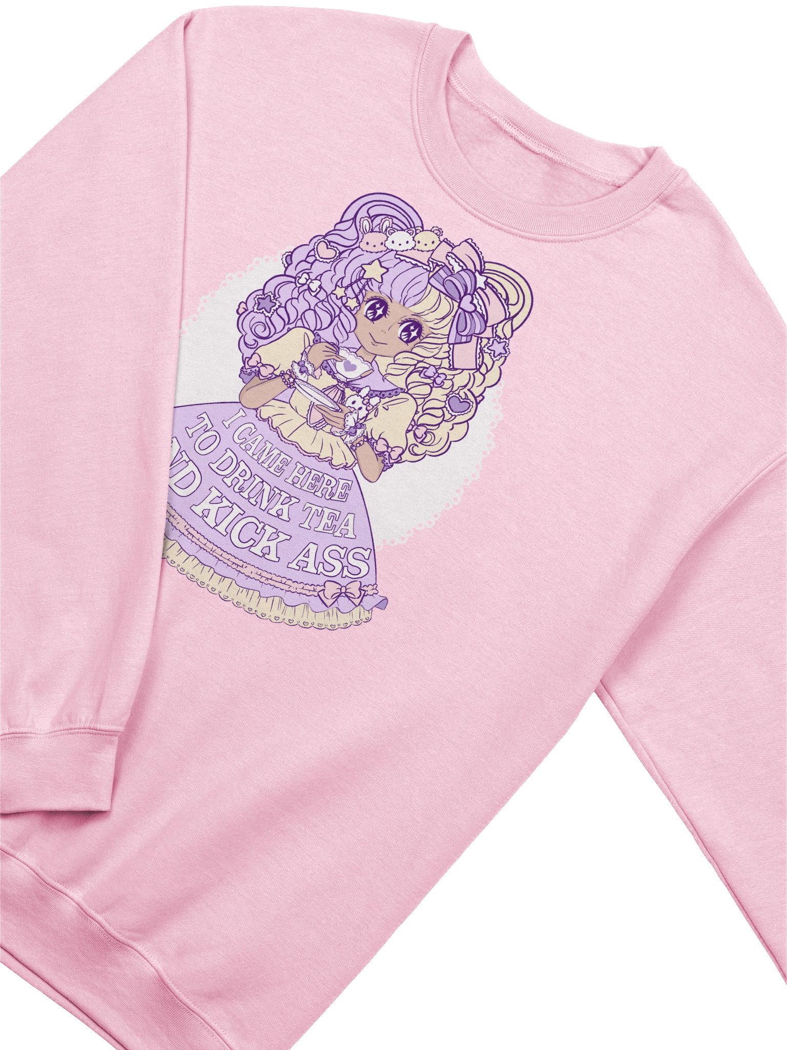 I Came Here to Drink Tea & Kick Ass (OTT, Lavender) sweatshirt product image (2)