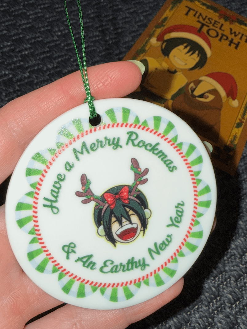 Tinsel With Toph Ornament & 5x7 - $ for the Braille Institute product image (4)