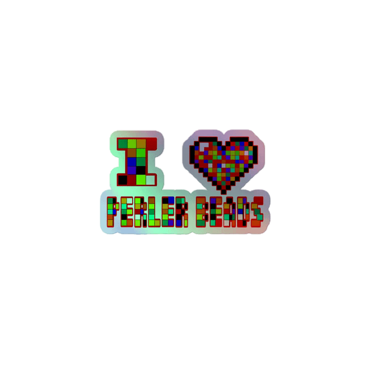 I Heart Perler Bead Holographic Sticker product image (1)