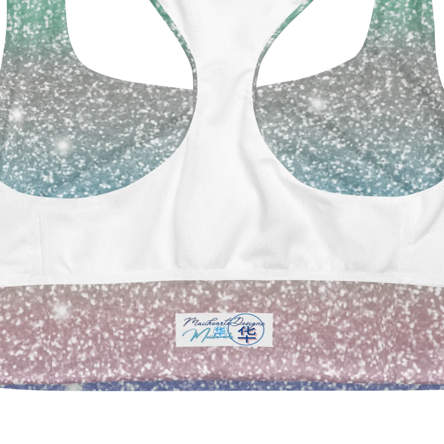 Glitter Unicorn Texture Design Longline Sports Bra - 9 product image (12)