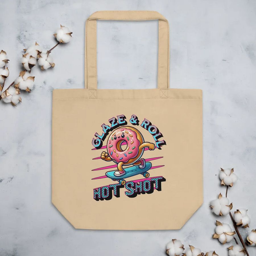 Glaze And Roll Hot Shot Donut Skateboard Tote Bag product image (3)