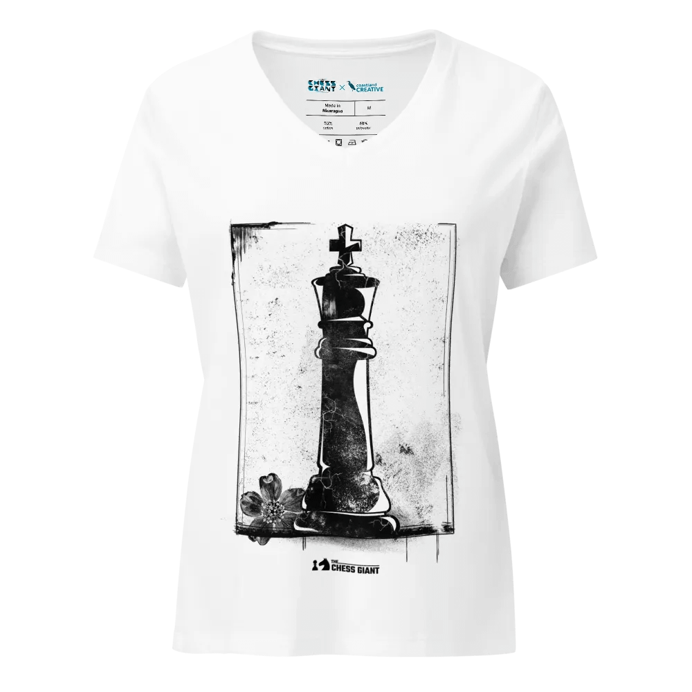 Grunge Chess: The King women's v-neck t-shirt product image (1)