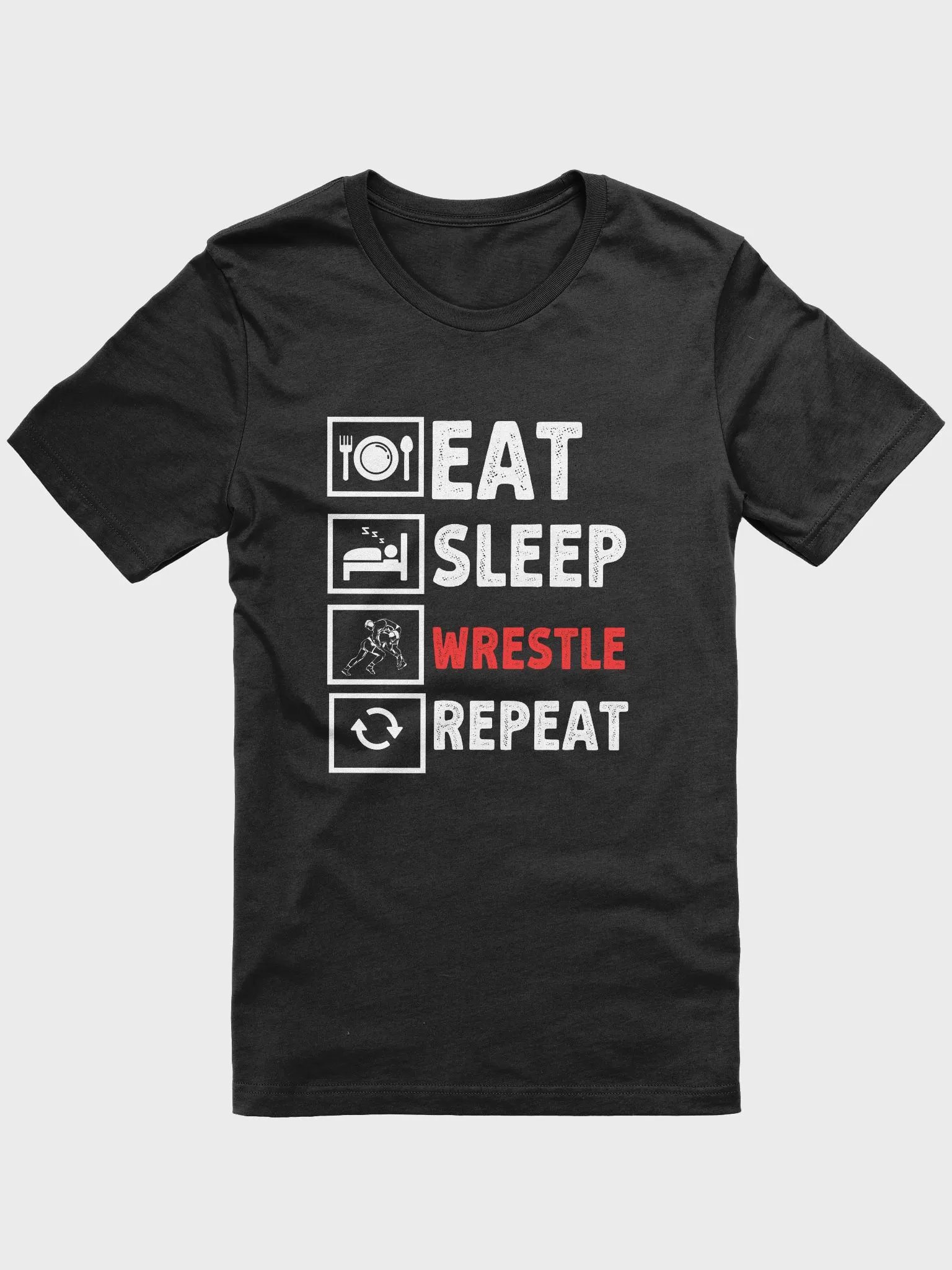 Eat Sleep Wrestle Repeat T-Shirt | Wrestling Lover Shirt product image (1)
