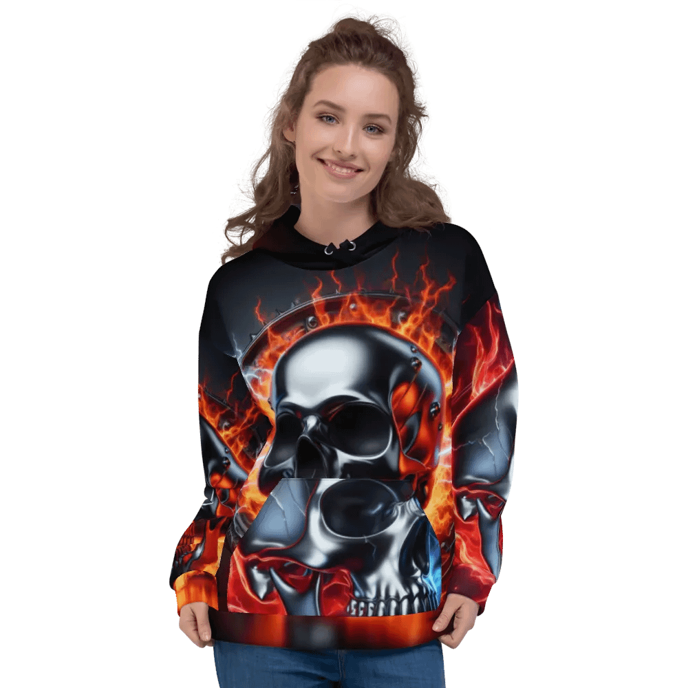 Electric Inferno - Unisex Skull Hoodie #8 product image (3)