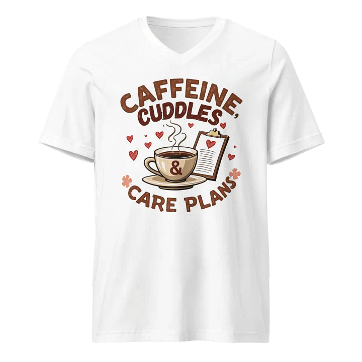 Caffeine, Cuddles, & Care Plans V-Neck Tee product image (1)