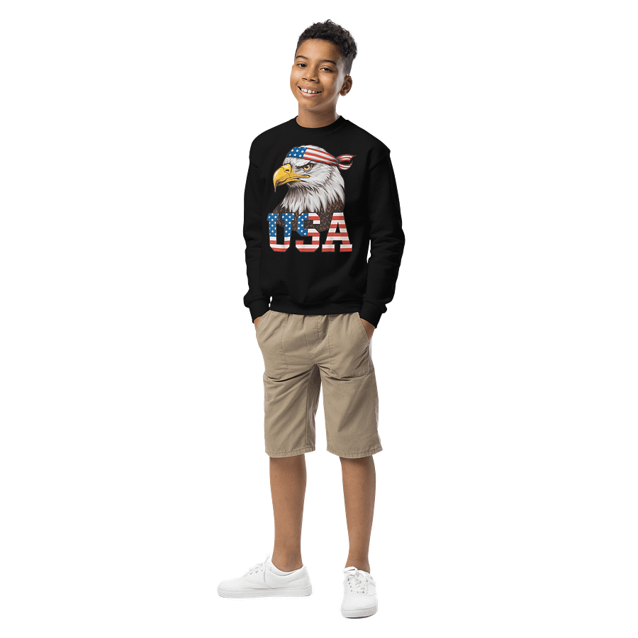 USA American Flag Bald Eagle Patriotic Youth Sweater product image (1)