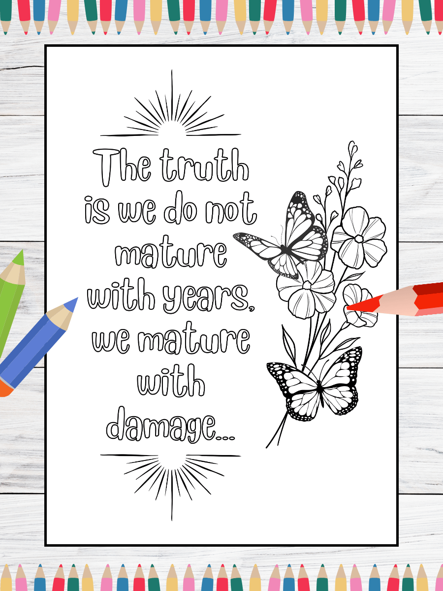 FREE - Butterfly Flower Quotes (PDF Coloring Pages) product image (3)