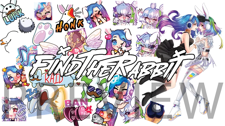 FIND THE RABBIT Emote + Anime IRL/V-Tuber 20oz Stainless Tumbler product image (2)