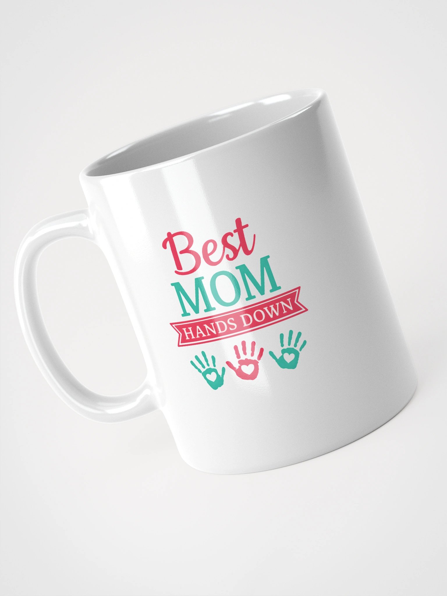 Best Mom Hands Down Mug – Colorful Handprint Coffee Cup Gift for Moms product image (7)