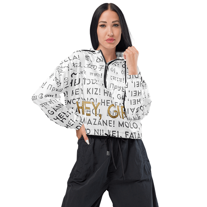 Hey, Girl International All Over High Performance Crop Hoodie product image (1)