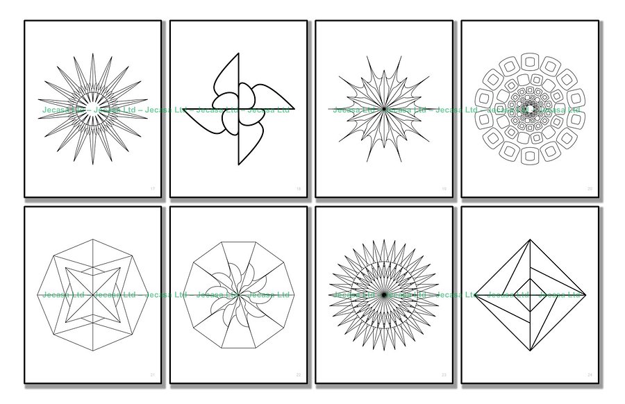100 Geometric Mandala Coloring Pages | PDF | Digital File | Series GM2025 Vol. 4 product image (5)