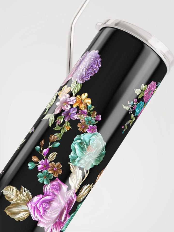 Gorgeous Metallic Flowers on 20-oz Black or White Tumbler product image (2)