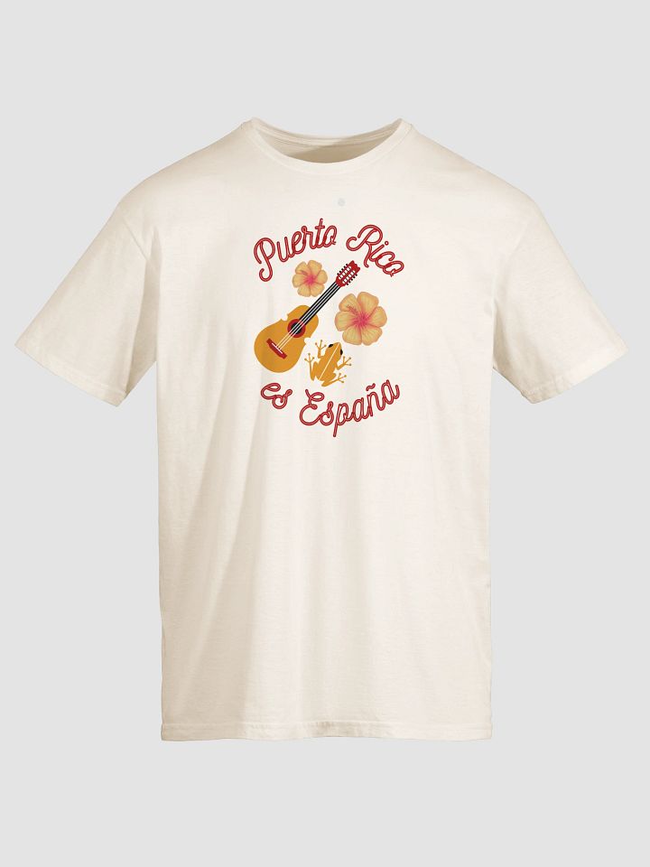 Camiseta manga corta - Puerto Rico es España (flor, guitarra, coquí) product image (1)